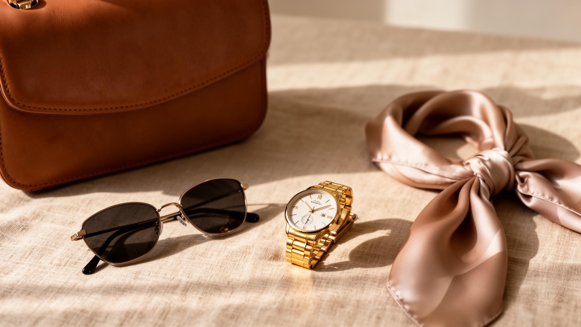 Premium fashion accessories flat-lay